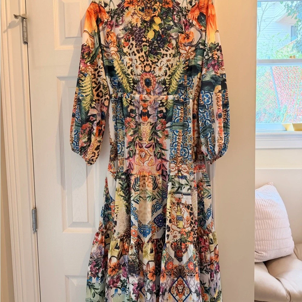 Beulah Multicolor Botanical & Animal Print Maxi Dress - Picture 7 of 8